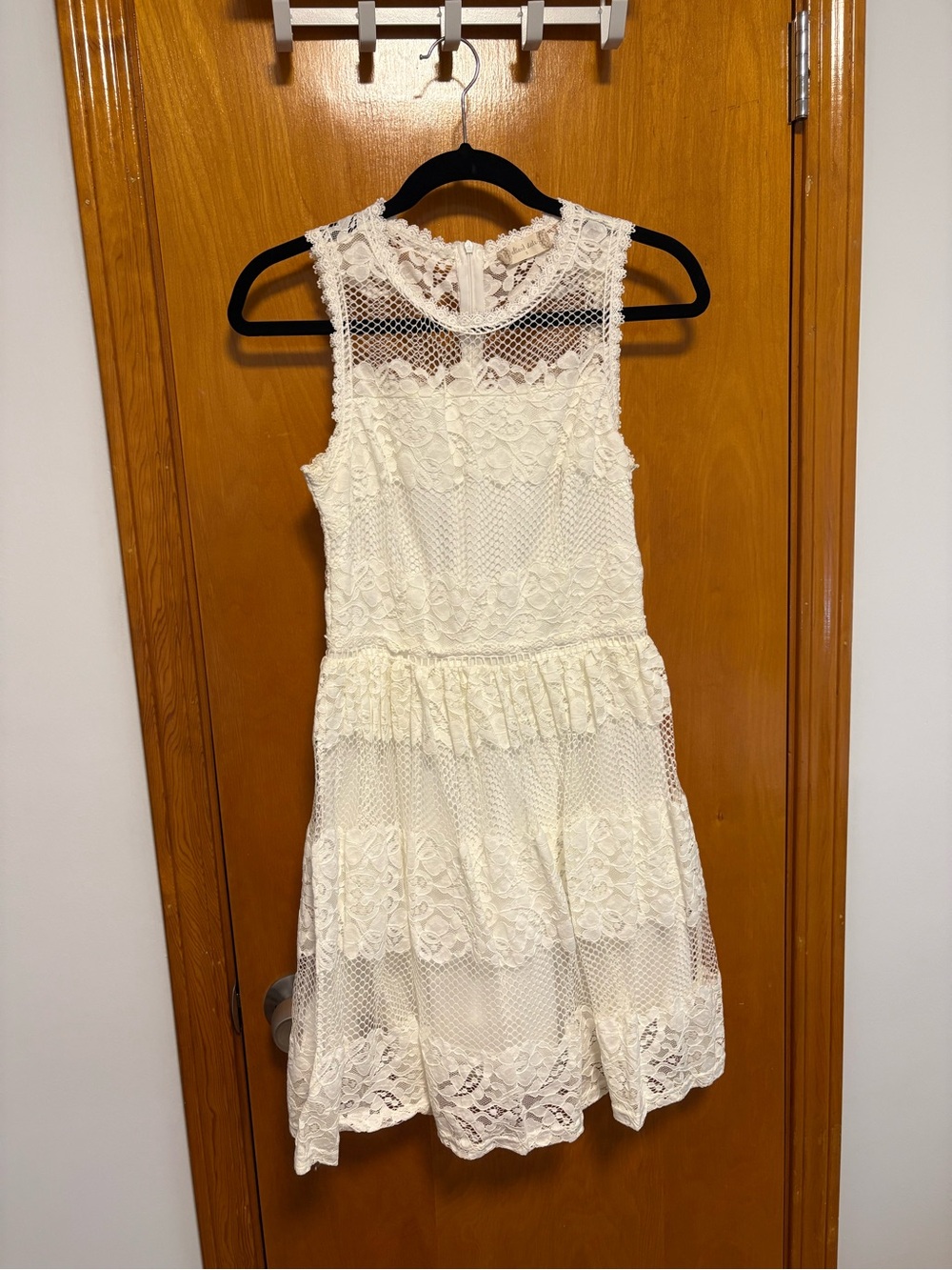 Altar'd State Ivory Lace Sleeveless Mini Dress